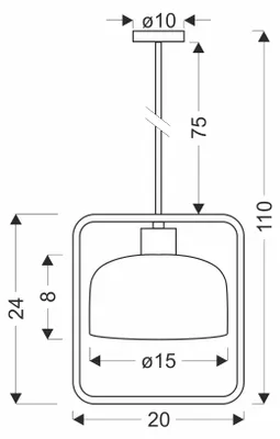 Obrázek produktu pro Závěsné svítidlo ZODIAC - 1xE27, 40W, černé / bílé
