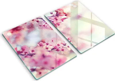 Produktbild von Abdeckung Glas - Küchenabdeckung - 2x40x52 cm - Abdeckplatte -Naturapfelblüten