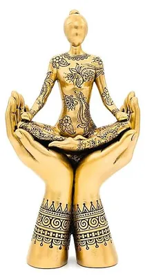 Image de Déco Yoga Méditation Mains Debout Couleur Or - 11,9x6x22,6 cm