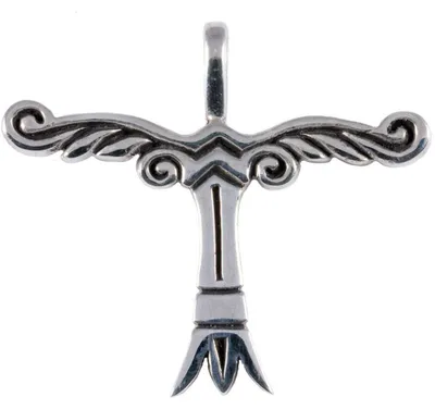 Produktbild von Irminsul-Amulett Schmuck Anhänger groß 925er Silber Wikinger 55x50mm