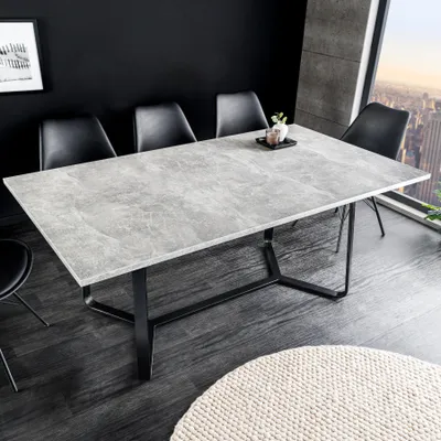 Produktbild von riess-ambiente Design Esstisch LOFT 160cm grau schwarz Beton-Design Kufengestell Metall