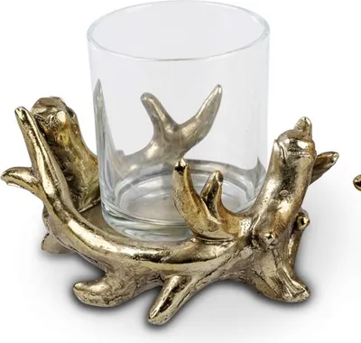 Produktbild von Dekoratives Windlicht 13cm vintage gold