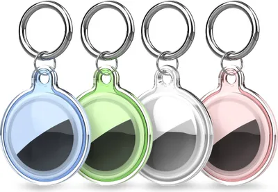 Obrázok produktu pre Vodotesné puzdro pre Apple Airtag - Priehľadné, zelené, modré, ružové - 4 kusy