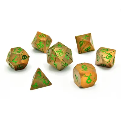 Produktbild von Glassstaff - Gorgon Gaze Metal RPG Dice Set - CritStones Dice