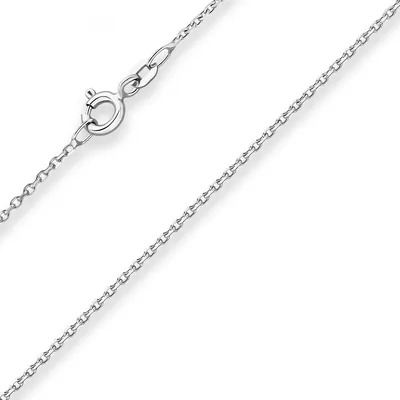 Produktbild von 1,3mm Ankerkette diamantiert Collier Halskette aus 585 Gold Weißgold 42cm