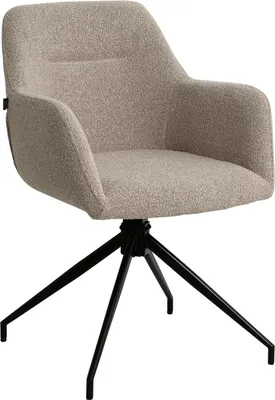 Zdjęcie produktu dla Obrotowe krzesło do jadalni taupe - luksusowe krzesło kubełkowe - obrót 360°, wygodny pluszowy materiał, solidna rama
