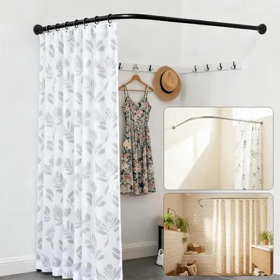 Produktbild von 90° Duschvorhangstange Duschstange für Badewanne Stange L Form Teleskopstange