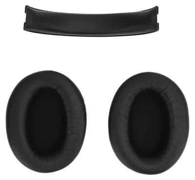 Productafbeelding van Oorkussentjes en hoofdbandkussentjes van proteïnleer, traagschuim, oorkussentjes-set voor de W800BT Plus-hoofdtelefoon, zwart