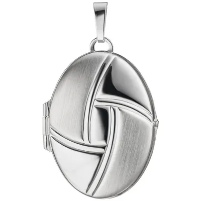 Produktbild von Medaillon Anhänger zum Öffnen aus 925 Silber Sterlingsilber teilmatt Uni