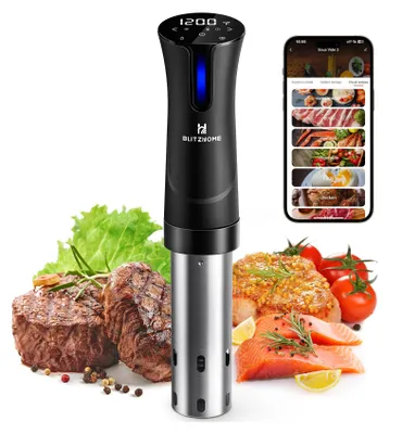 Produktbild von BLITZHOME SV2209 1100W Sous-Vide-Garer, WLAN APP-Steuerung, Thermo Tauchzirkulator mit digitaler LED-Anzeige, Zeit und Temperaturregelung