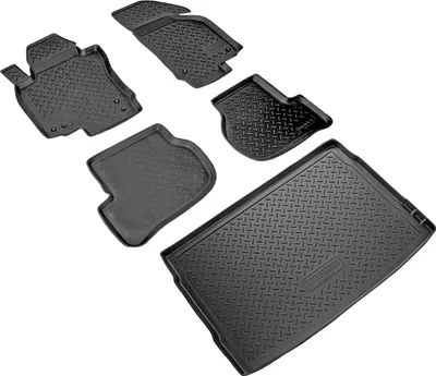 Produktbild von Fußmatten & Kofferraumwanne Set passend für  VW Golf 6 Schrägheck | 5K1 | BJ 2008-2012 | mit Notrad