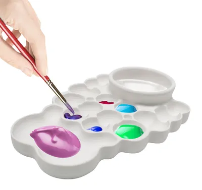 Mischpalette mit Wasserschale, Kunststoff, 13,2 x 20 cm