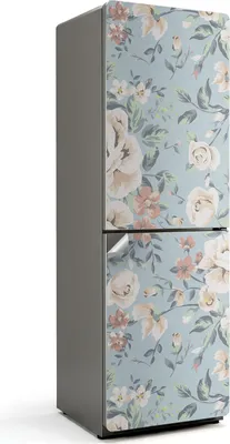 Produktbild von Zartes Blumenmuster – Kühlschrank Aufkleber – Klebefolie Kühlschrank – Kühlschrank Dekor – Kühlschrankfolie selbstklebend – Küchen Dekoration – 60x180 cm