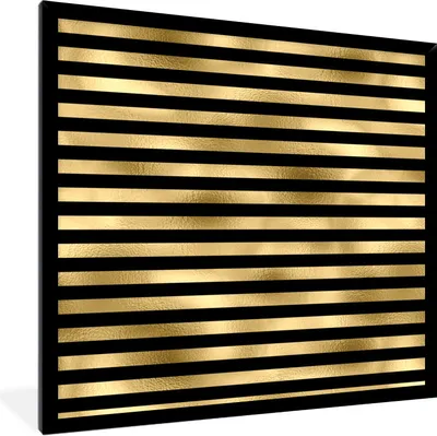 Produktbild von MuchoWow® Gerahmtes Poster Muster - Schwarz - Gold 40x40 cm - Poster mit Schwarzem Bilderrahmen Wandposter Rahmen Foto Bilder - Mit Rahmen - Wanddekoration Schlafzimmer