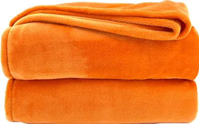 Produktbild von heimtexland ® Kuscheldecke SUPER SOFT Flanell Wohndecke XL Sofadecke Überwurf Uni Typ380 Orange 200 x 150 cm
