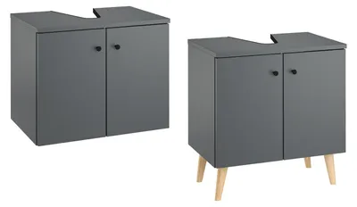Produktbild von Waschtisch Bad-Unterschrank grau Wandmontage oder stehend V-90.59-01WUUnterschrank mit Füße