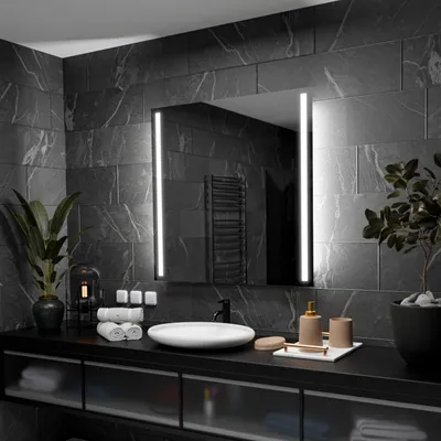 Produktbild von Rechteckiger LED-Spiegel 70x70 cm für Wohnzimmer, Schlafzimmer und Badezimmer