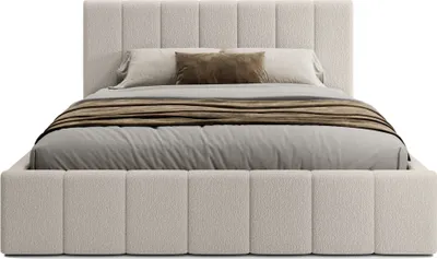 Produktbild von FEDVE Polsterbett Doppelbett Handorf Schlafzimmer Bett Bettkasten 180x200 cm Creme (Anthology 01)