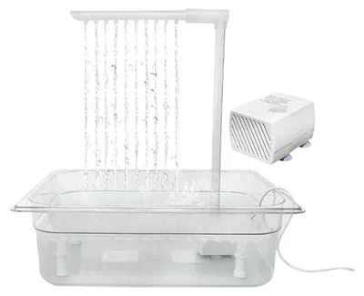 Produktbild von Automatische Vogelbadewanne, Elektrische Vogeltränke für Papageien, Einstellbarer Wasserdruck für Lovebirds, Dusche für Graupapageien und Nymphensittiche