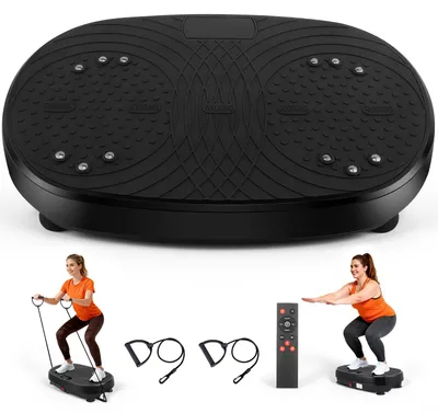 Produktbild von Vibrationsplattform für Fitness – 120 Intensitätsstufen – 54,5 x 54,5 x 12 cm – Schwarz – ABS
