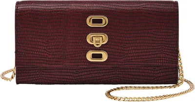 Produktbild von FOSSIL Geldbörse Umhängetasche Penrose Wallet Crossbody Mahogany weinrot