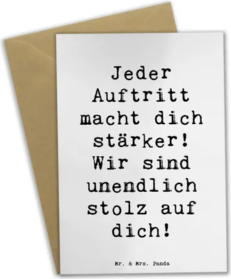 Produktbild von Mr. & Mrs. Panda babykarte Spruch Vokale musikalische Auftritte meistern - Weiß - Geschenk, hochzeitskarten, Vertrauem, Selbstvertrauen, Hoffnung, vatertagskarte, Musik