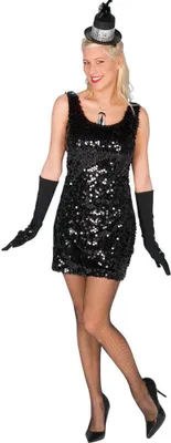 Produktbild von Pailletten-Trägerkleid schwarz Größe: 36-38
