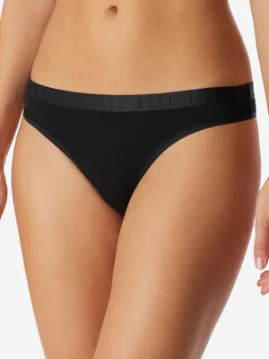 Produktbild von ELLE Tanga 3-Pack Thong - ELLE SUPER SOFT - schwarz, grau, weiß - Größe XL