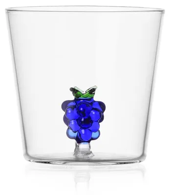 Tumbler mit Fruchtmotiv, 30 cl, Borosilikatglas, handgefertigt