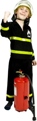 Produktbild von T2867-140-152 schwarz Kinder Feuerwehrmann Brandmeister Gr.140-152