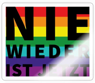 Produktbild von Spreadshirt Nie Wieder Ist Jetzt Regenbogen Sticker Aufkleber, 10 x 10 cm, Transparent glänzend