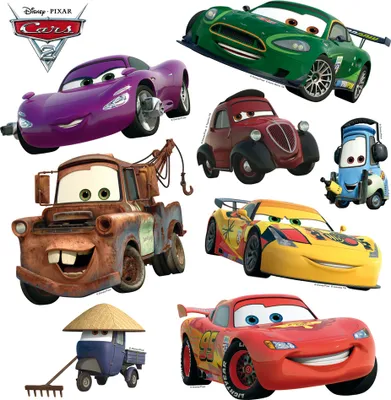 Produktbild von Disney Wandtattoo Cars Grün, Gelb und Rot - 600220 - 30 x 30 cm