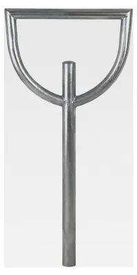 Produktbild von Fahrradanlehnbügel 115x56 cm aus feuerverzinktem Stahl, Rohrdurchmesser Ø 60 mm, Fahrradständer zum Einbetonieren mit Bodenqueranker, Anlehnbügel für 2 Fahrräder in grau