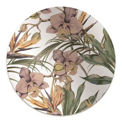 Produktbild von Rundmatte - Stuhlunterlage Bürostuhlunterlage - Rund Ø 100 cm - Bodenmatte - Fußmatte - Botanische Blätter