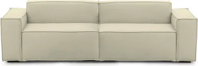 Produktbild von Festes Sofa Dmelucc, Lineares modulares 3-Sitzer-Sofa, 100%  Italy, Modernes Wohnzimmersofa aus Stoff, Cm 260x95h70, Beige