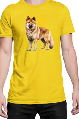 Obrázok produktu pre Mužské Tričko Dogs Breeds Akita Dog Breed 006, Man L / žltá