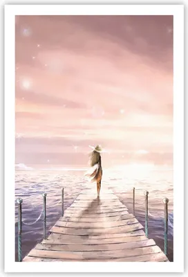 Produktbild von Poster - Poster ohne Rahmen - Brücke Frau die Sterne - 61x91,5 cm - Wand Bild - Wanddeko - Wandbilder - Kunstposter - Wandposter - Bilder - Kunstdruck - Wanddekoration - Wandbild - P2XPA61x91-4350