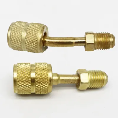 Obrázek produktu pro Sada adaptérů R410A – připojení klimatizačního systému – 5/16 (≈0,8 cm) vnitřní závit SAE na 1/4 (≈0,6 cm) vnější závit SAE – 2 kusy – typ 3