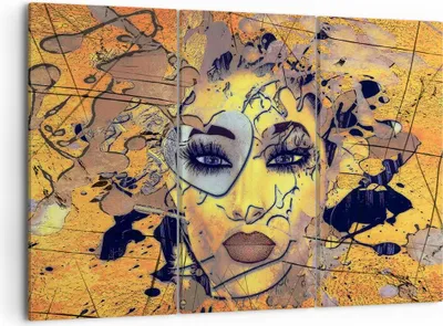 Produktbild von Bild auf Leinwand - Leinwandbild - Gesicht Frau - 105x70cm - Wand Bild - Wanddeko - Wandbilder - Leinwanddruck - Bilder - Kunstdruck - Wanddekoration - Leinwand bilder - Wandkunst - CE105x70-3513