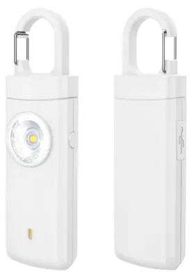 Obrázek produktu pro Osobní kapesní alarm 130 dB – dobíjecí, bílý
