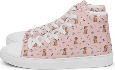 Produktbild von Mr. & Mrs. Panda Sneaker Damen Hund Blume Größe 40 - Rosa - Geschenk, Hundeliebe, Hunde, Süß, Sportschuhe, Schuhe, Sprüche, Turnschuhe, Stoffsneaker