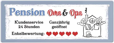 Produktbild von Pension Oma und Opa Metallschild