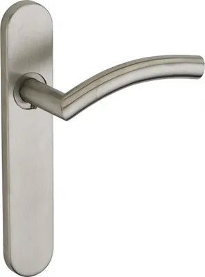 Image de Ensemble de poignées pour porte intérieure Ouranus sans trou, carré 7mm, entr'axes 195mm, inox brossé - THIRARD