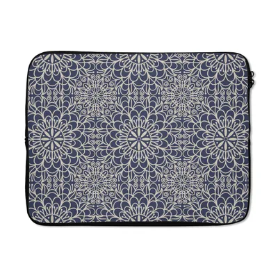 Produktbild von MuchoWow® Laptop Hülle 17 Zoll Laptoptasche Mandala - Blau - Muster - Zipper - Schutzabdeckung