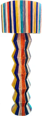 Produktbild von Marrakesch XXL Stehlampe Standleuchte 160 cm groß aus Raffia bast | Boho 2 flammige Lampe als Wohnzimmer Schlafzimmer oder Kinderzimmer Deko | Natürliche Stehleuchte Tulum Bunt E27 Fassung