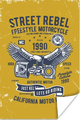 Produktbild von MuchoWow® Poster Motorrad - Vogel - Retro 40x60 cm - Plakate für die Wand - Poster Babyzimmer