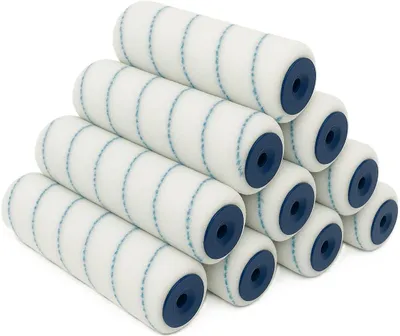 Produktbild von 80x Profi Maler Rolle Farbwalze 25 cm – nahtloser Nylon-Blaufaden für 8 mm Bügel | streifenfreies Farbbild auf Wänden & Decken | fusselfrei, wiederverwendbar | ideal für Dispersions- & Latexfarben | Farbroller