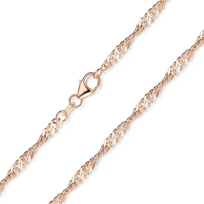 Produktbild von MATERIA by Matthias Wagner Singapurkette Rosegold 925 Silber rosé vergoldet 3mm K11