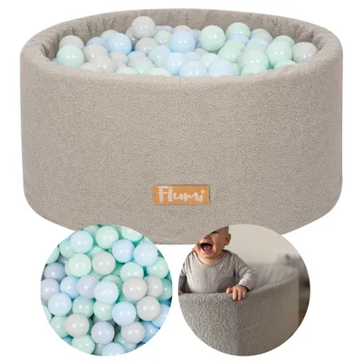 Obrázok produktu pre Flumi detský bazén s guľôčkami - detský bazén s guľôčkami 90x40cm s 200 guľôčkami ∅ 7cm vyrobené v EÚ - modré guľôčky v pastelových farbách
