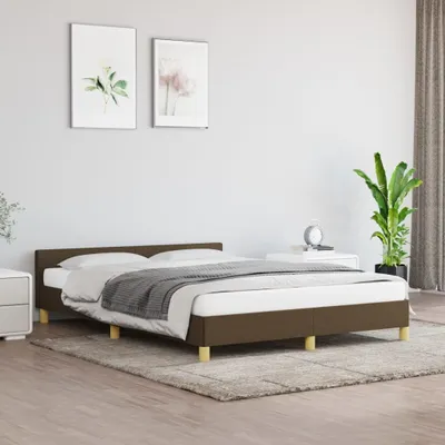 Immagine prodotto di The Living Store Struttura letto con testiera in tessuto marrone scuro 140x190 cm